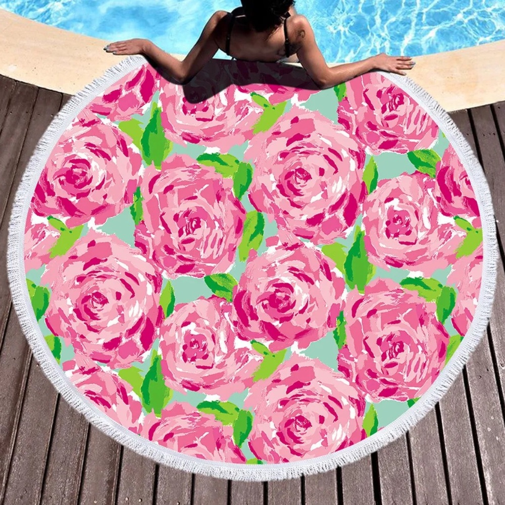 HP🥳Lilly Pulitzer Oversized Hotty First Impression Round Family Beach Towel NEW